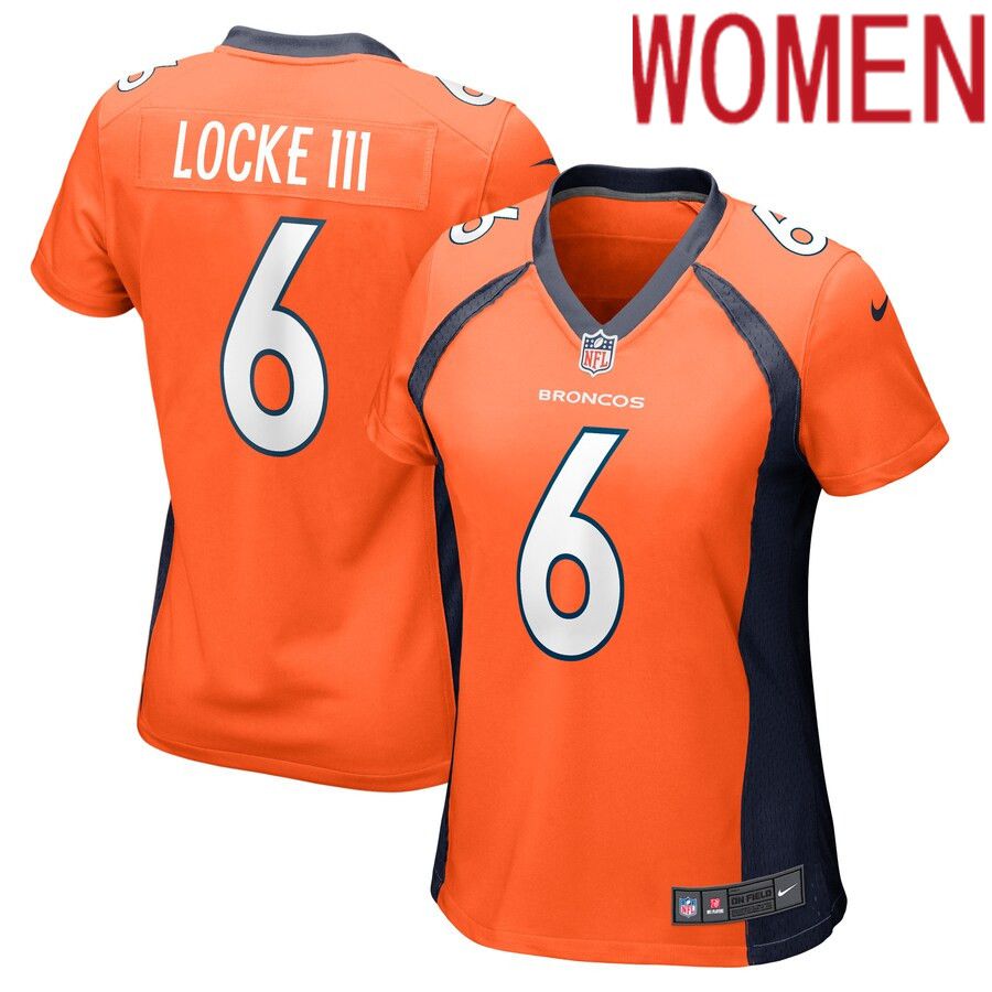 Women Denver Broncos 6 P.J. Locke Nike Orange Game Player NFL Jersey